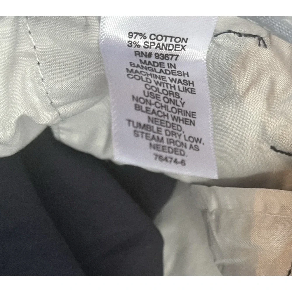 Mutual Weave  Size 46 x 32 Standard Chino Relaxed Navy Blue Pants Big & Tall